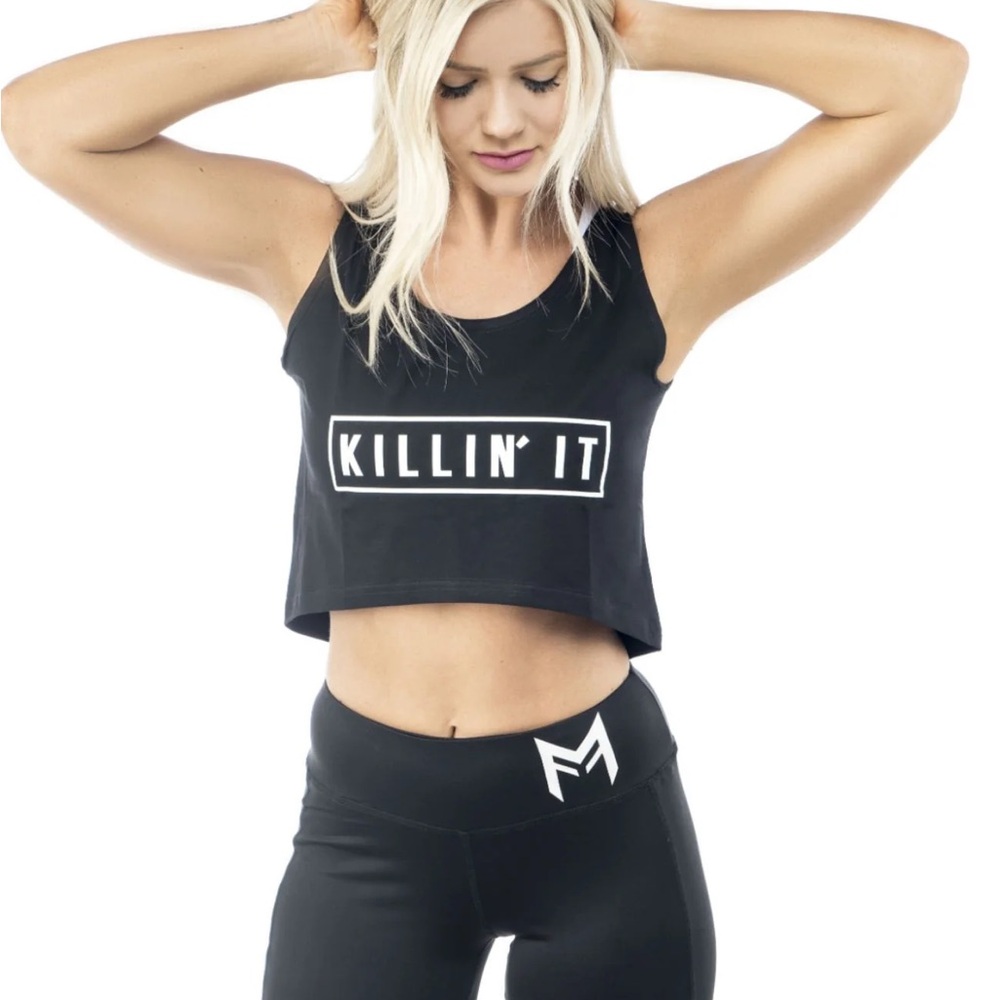 Killin it cropped gym tank